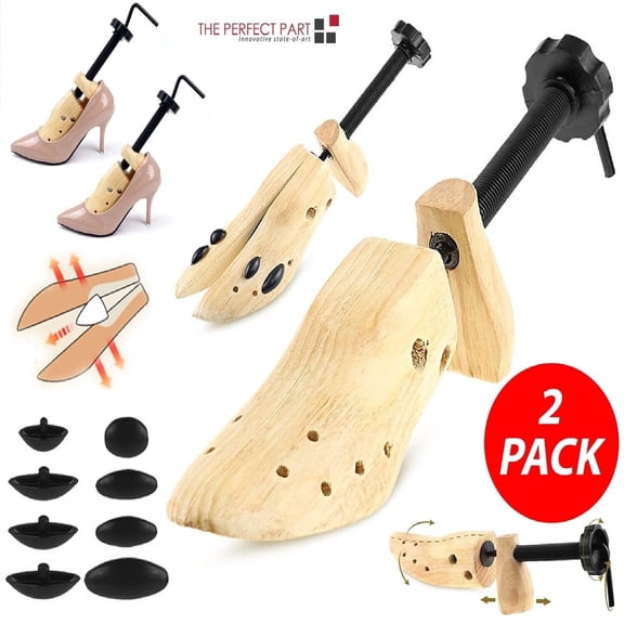 The Perfect Part 2 Way Wooden Adjustable Unisex Shoe Stretcher Expander, US Size 5-13