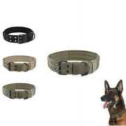 The Perfect Part 2" Wide Tactical K9 Militar Large Dog Collar With Metal Buckle-Green
