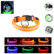 The Perfect Part Adjustable LED Light Up Dog Collar for Dogs-Orange