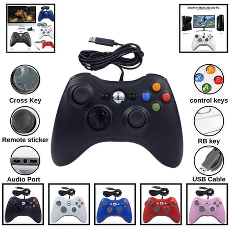 The Perfect Part BB05_X360_GP USB Dustproof Video Game Controllers with Dual Vibration for PC, Black