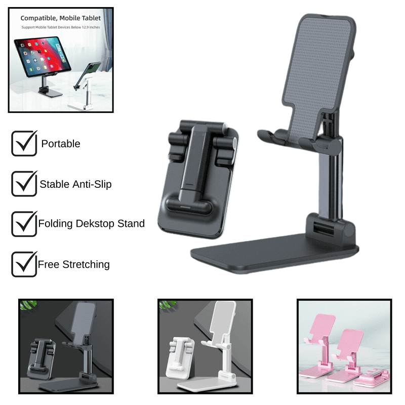 The Perfect Part Cell Phone Stand with Non Slip Silicone Panel for Bed & DeskBlack