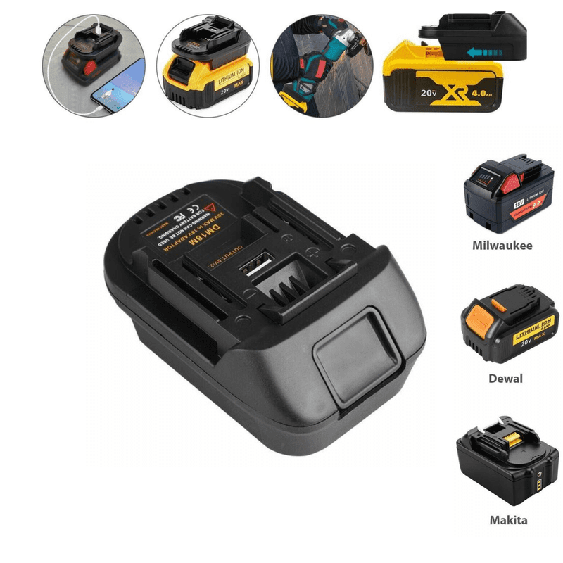 The Perfect Part Dewalt 20V Battery Adapter, Dewalt to Milwaukee