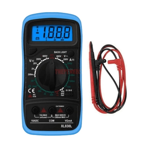 The Perfect Part Digital Multimeter Tester with Table Pen for AC DC Volt Ohm Amp & Diodes Continuity