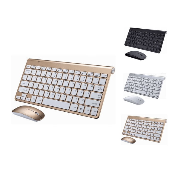 The Perfect Part Wireless Keyboard & Mouse, Cute Keyboard for PC, Desktop & TV-Gold