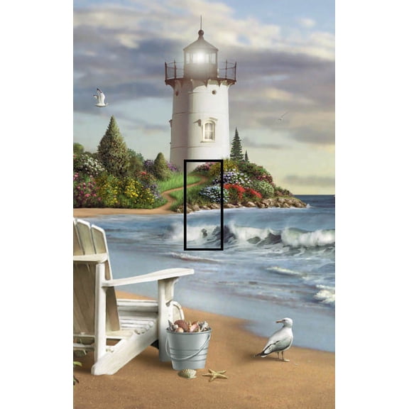 The Perfect Place Single Toggle SwitchStix Peel and Stick Art Deco Switch Plate Cover Applique Washable Heat/Steam/Water-Resistant - 1 unit