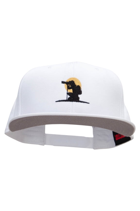 The Perfect Shot Embroidered Superior Cotton Twill Flat Bill Snapback Prostyle Cap - White OSFM
