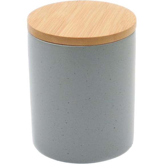The Perfect Size Jar- 16oz 0.5L Ceramic Gray Blue Grey Teal Speckled Stoneware Kitchen Tea Coffee Canister Storage