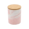 thumbnail image 1 of The Perfect Size Jar- 16oz 0.5L Ceramic Pink Marble Bamboo Lid Food Tea Coffee Kitchen Canister Storage, 1 of 3