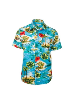 Polo Sport Ralph Lauren Hawaiian S/S Shirt Men's XL Orange Fishing Marlin &  Palm