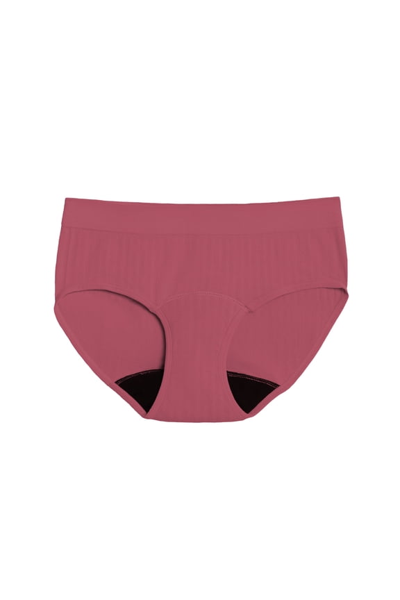 . Sporty Stretch Bikini, Period Underwear for Heavy Flows, Berry, L