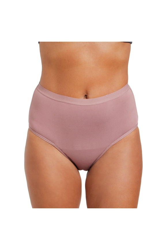 . Microfiber High Waisted, Period Underwear for Medium Flows, Mauve, XL