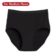 The Period Company. Microfiber High Waisted, Period Underwear for Medium Flows, Black
