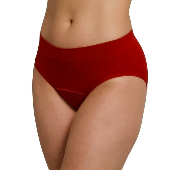 The Period Company. Sporty Stretch Bikini, Period Underwear for Heavy Flows, Cherry, 2XL