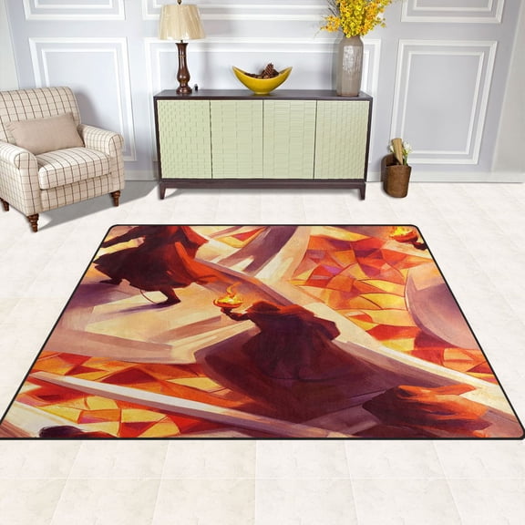 The Person Holding A Torch 63''x48'' Plush Memory Foam Bath Mat, Soft, Absorbent, Non Slip, Durable