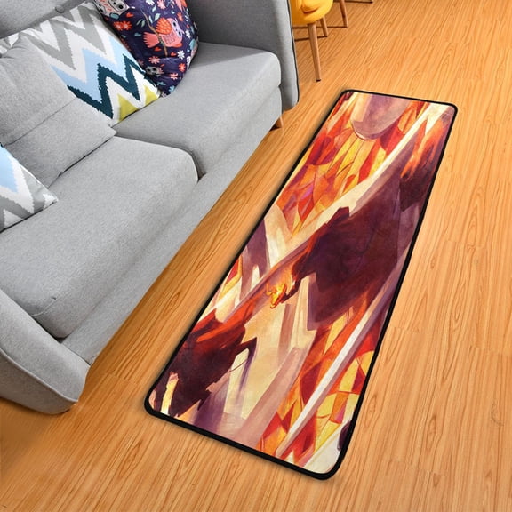 The Person Holding A Torch Elegant Area Rug 72" x 24" Non-Slip Polyester with Cotton Padding