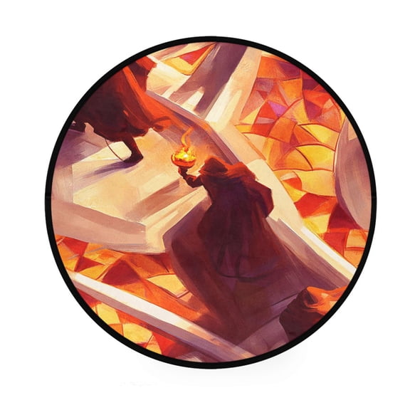 The Person Holding A Torch Memory Foam Bath Mat 36" Absorbent Rug with Non Slip Base and 4 Bonus Pads