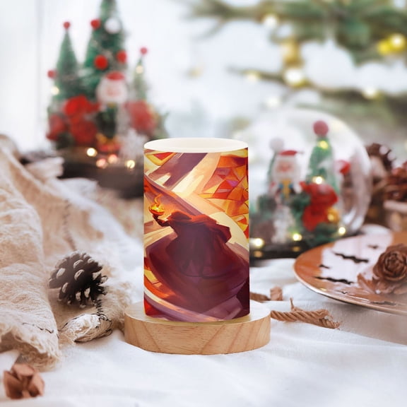 The Person Holding A Torch Set of 2 Flameless LED Candles Remote and Timer Indoor Outdoor