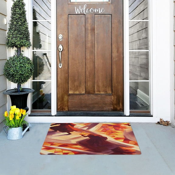 The Person Holding A Torch Versatile Absorbent Door Mat, Non-Slip, Easy to Clean 32''x20''