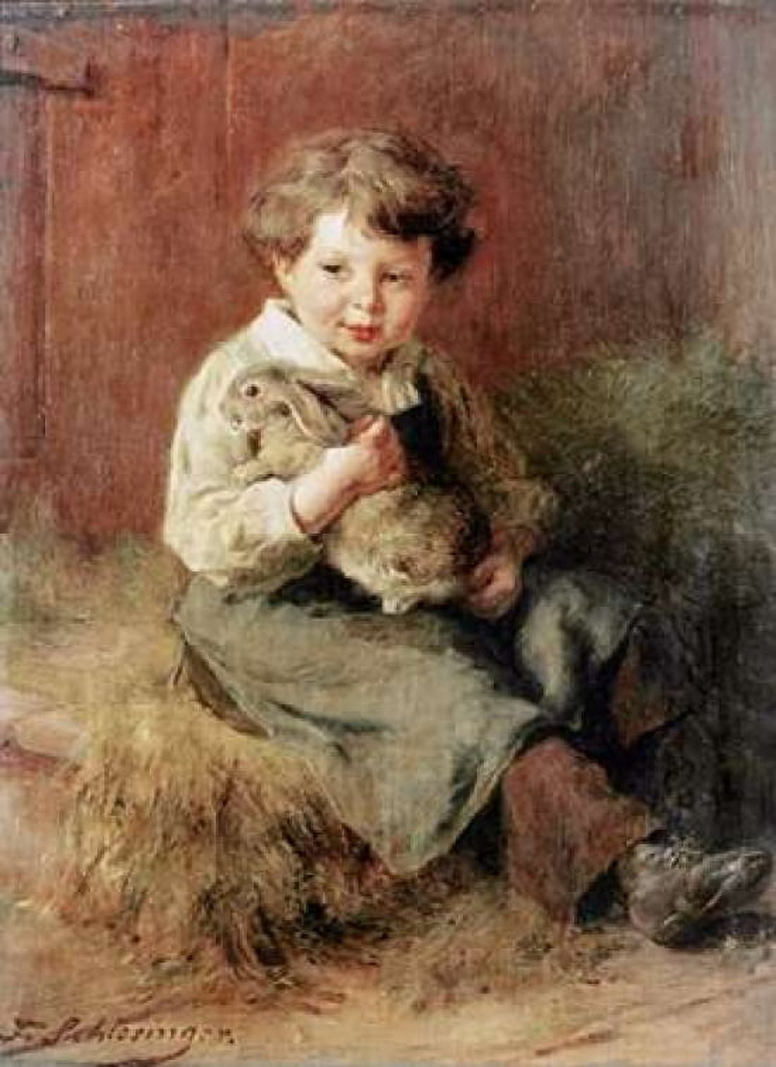 The Pet Rabbit Canvas Art - Felix Schlesinger (18 x 24)