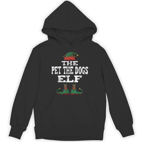 The Pet The Dogs Elf Funny Family Matching Christmas Holiday Group Pajama Hoodie, for men & women, up to size 5XL