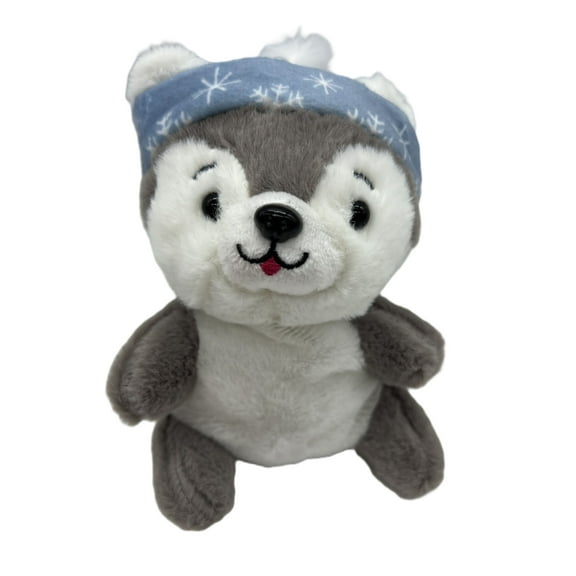 The Petting Zoo Christmas Husky Dog Stuffed Animal Plushie, Gifts for Kids, Nuggetz Husky Dog Plush Toy, 6 inches