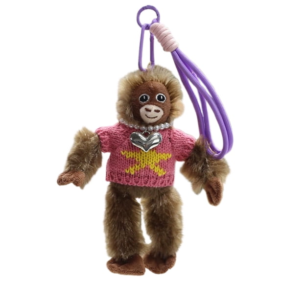 The Petting Zoo Hanging Common Marmoset Monkey Stuffed Animal Plushie, Gifts, Wildlife Animals, Monkey Plush Monkey Plush Pink 7 In