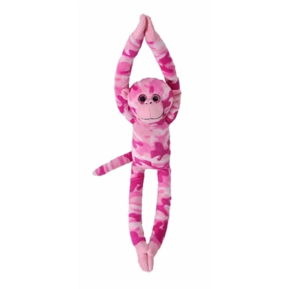 The Petting Zoo, Hanging Monkey Stuffed Animals, Plush Toys for Girls and Boys, Camo Monkey Plush Toy, 20 inch Pink
