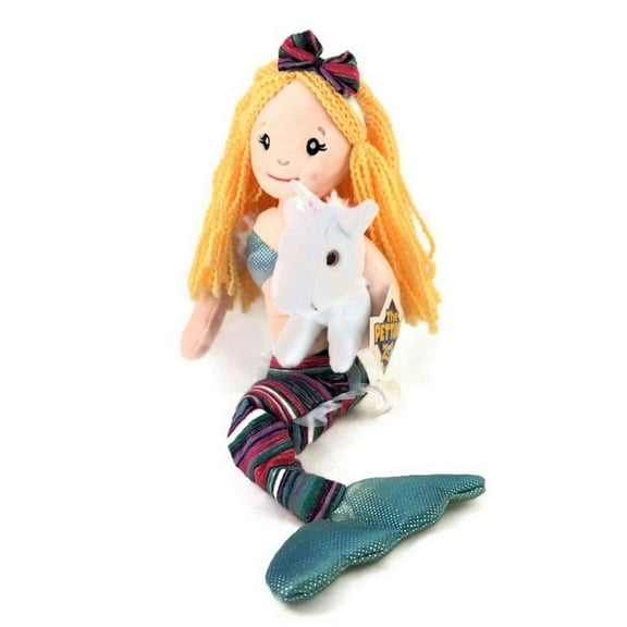 The Petting Zoo Mermaid Doll with Unicorn Stuffed Animal- Great Gifts for Girls, Mermaid Plush Doll with Unicorn Plush Toy, 17 inch (Blonde)