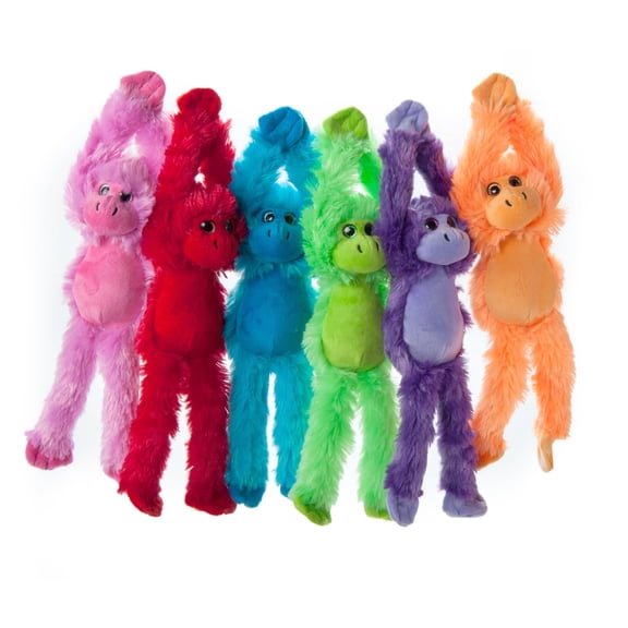 The Petting Zoo Monkey Stuffed Animals, Plush Toys for Girls and Boys, Hanging Monkey Plush Toy Rainbow of Colors, 10 inch (Green)