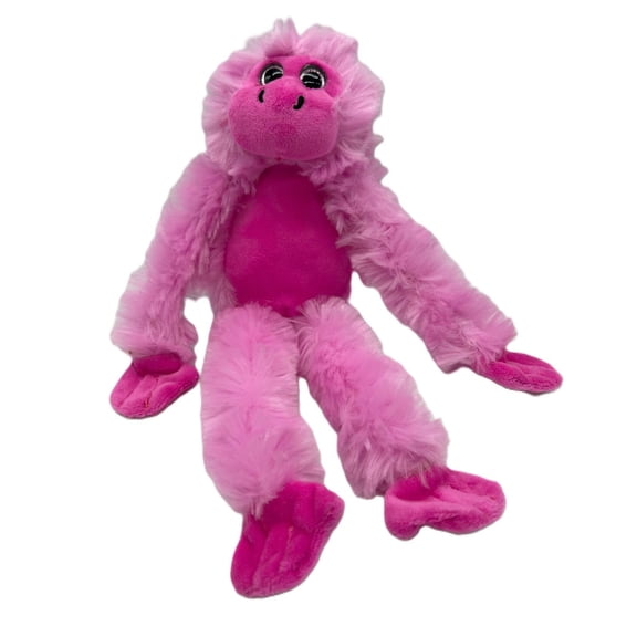 The Petting Zoo Monkey Stuffed Animals, Plush Toys for Girls and Boys, Hanging Monkey Plush Toy Rainbow of Colors, 10 inch (Pink)