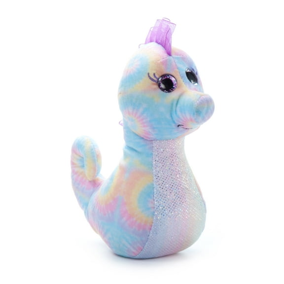 The Petting Zoo Sparkly Tie Dye Seahorse Stuffed Animal, 7 inch