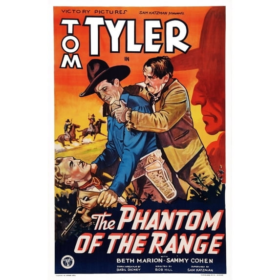 The Phantom Of The Range Us Poster Art Center: Tom Tyler 1936 Movie Poster Masterprint (24 x 36)