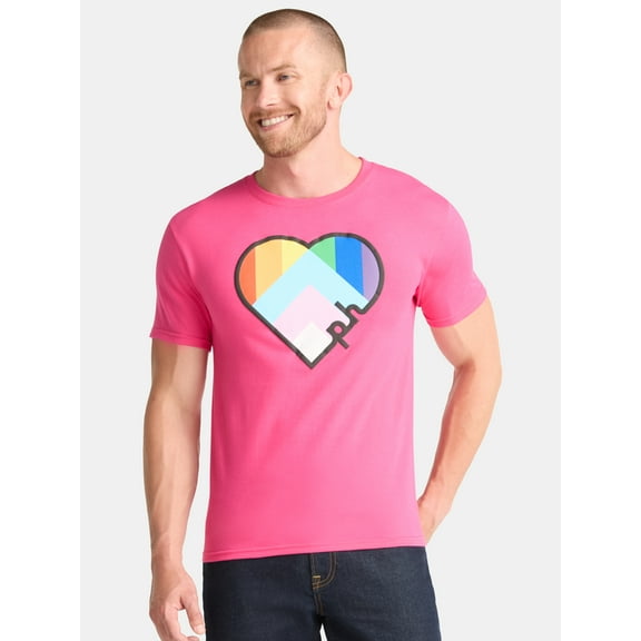 Pride The Phluid Project All Gender Pride Rainbow Heart Cotton Graphic Tee, Men’s Sizes XS-3XL