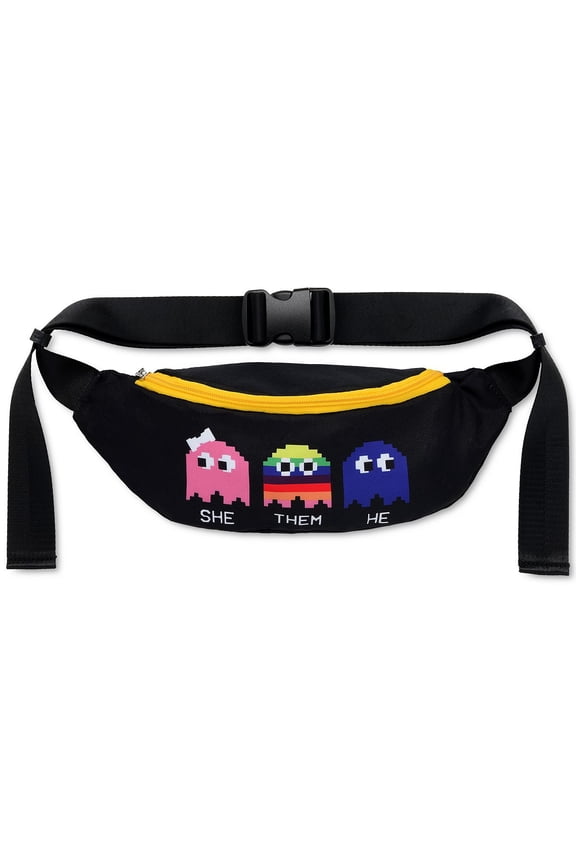 Graphic Waist Pack, Black, 4 x 12 x 5.75