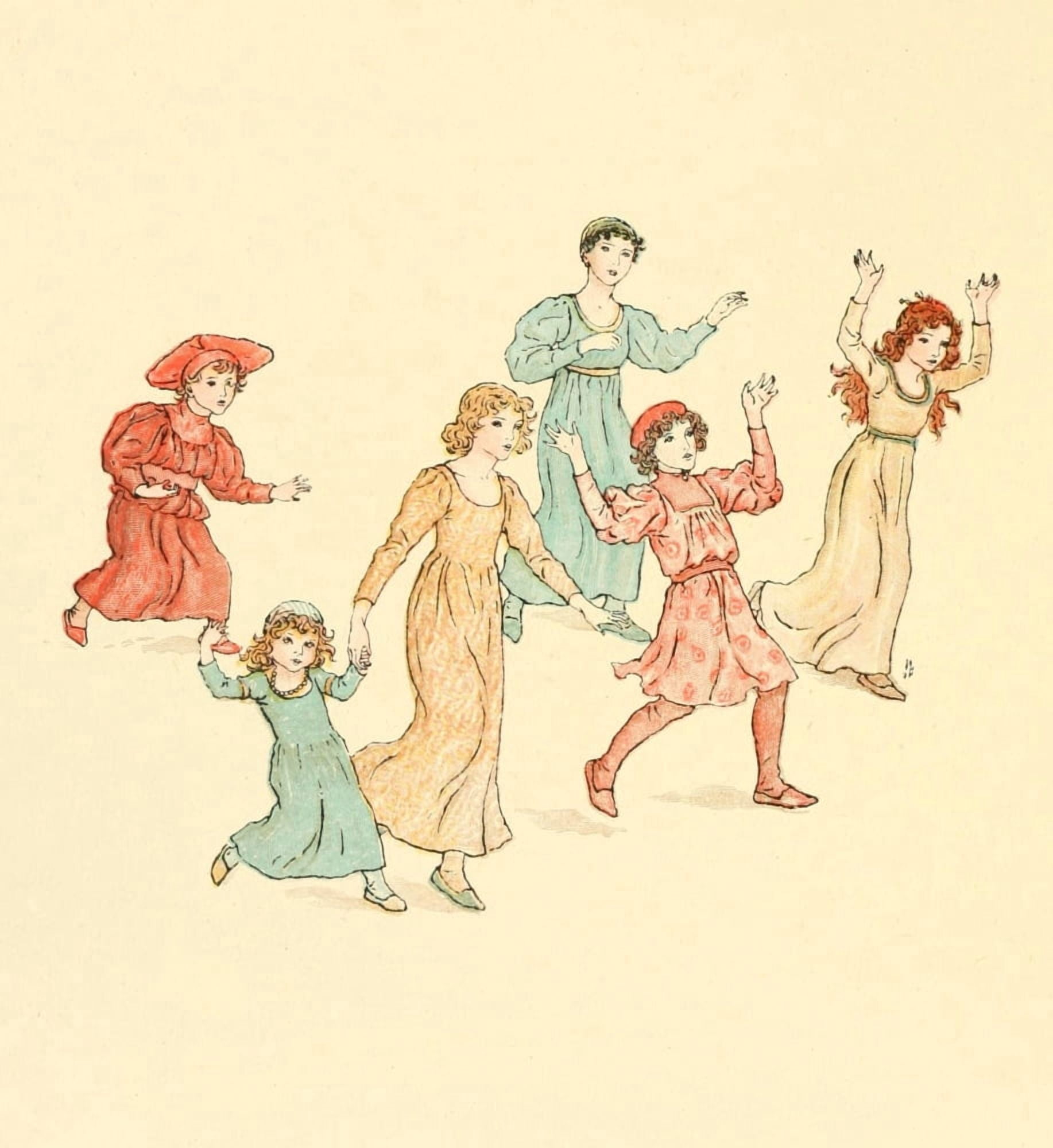 The Pied Piper of Hamelin c1880 Rosy cheeks & flaxen curls Canvas Art - Kate Greenaway (18 x 24)