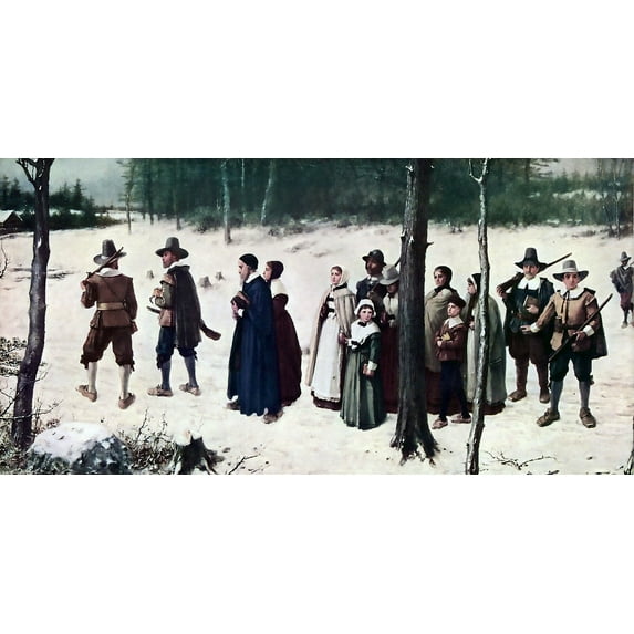 The Pilgrims Going to Church - CANVAS OR PRINT WALL ART