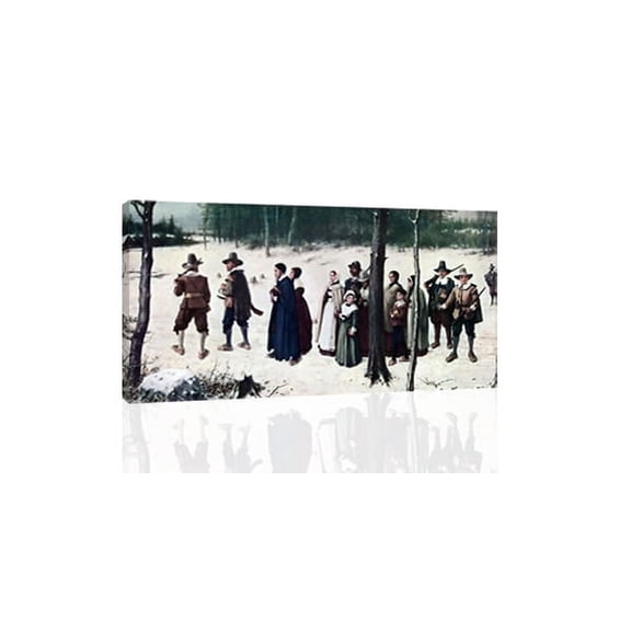 The Pilgrims Going to Church - CANVAS OR PRINT WALL ART