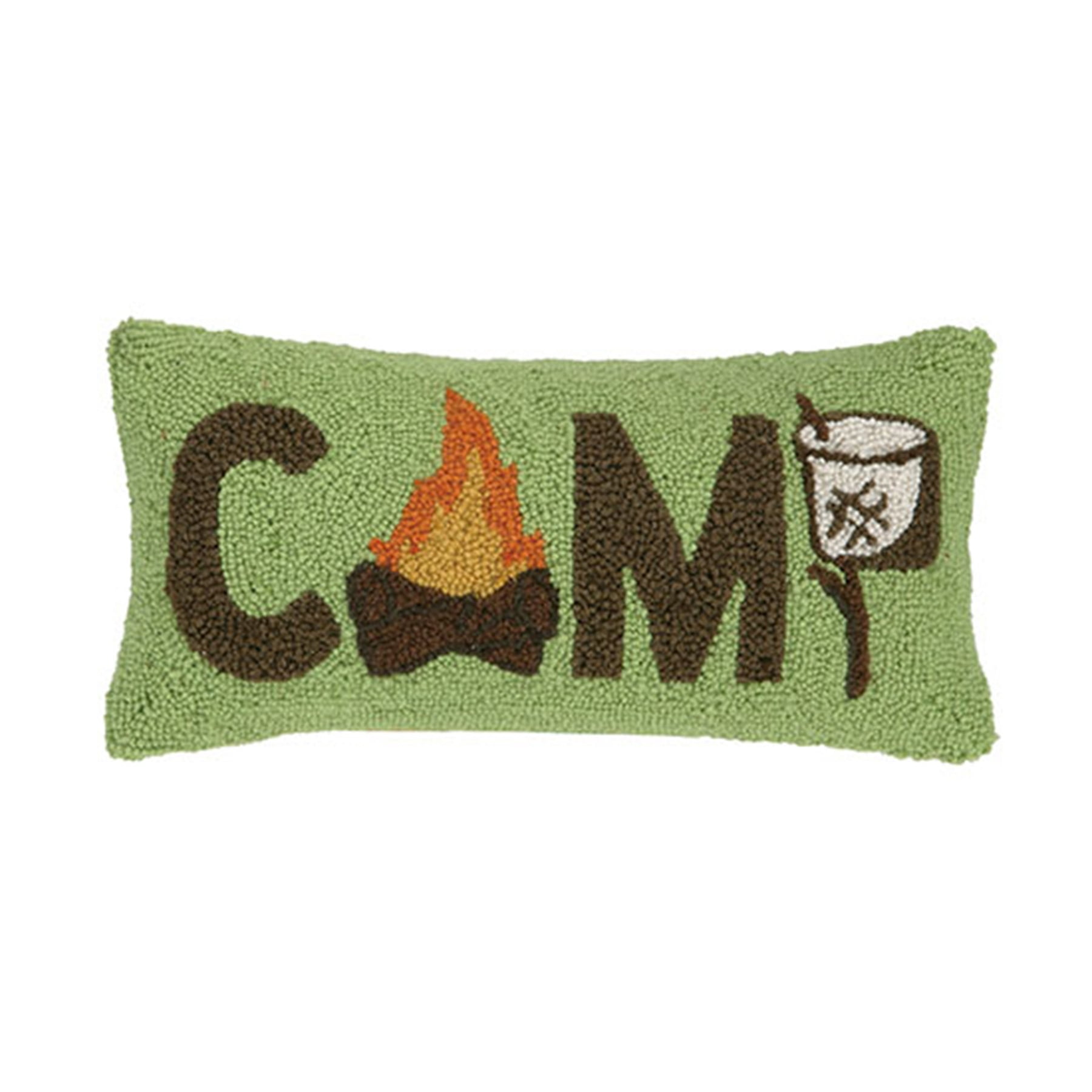 The Pillow Shoppe Camp Marshmallow Hook Multicolor Decorative Pillow, 9"X18"