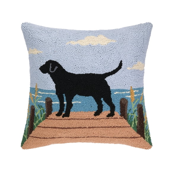 The Pillow Shoppe Lab On Dock Hook Multicolor Decorative Pillow, 18"X18"