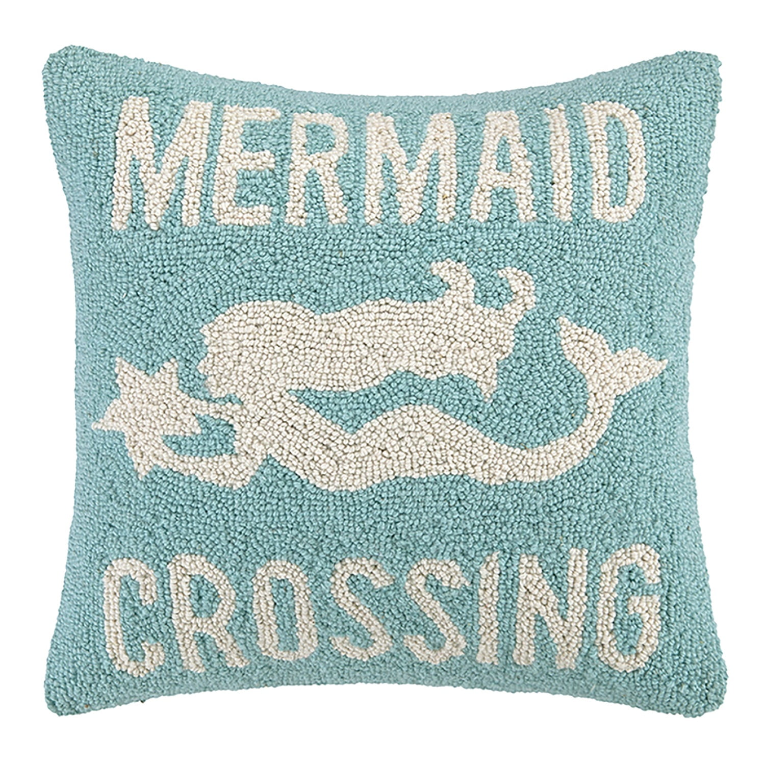 The Pillow Shoppe Mermaid Crossing Hook Multicolor Decorative Pillow, 16"X16"