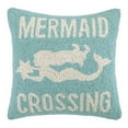 thumbnail image 1 of The Pillow Shoppe Mermaid Crossing Hook Multicolor Decorative Pillow, 16"X16", 1 of 7