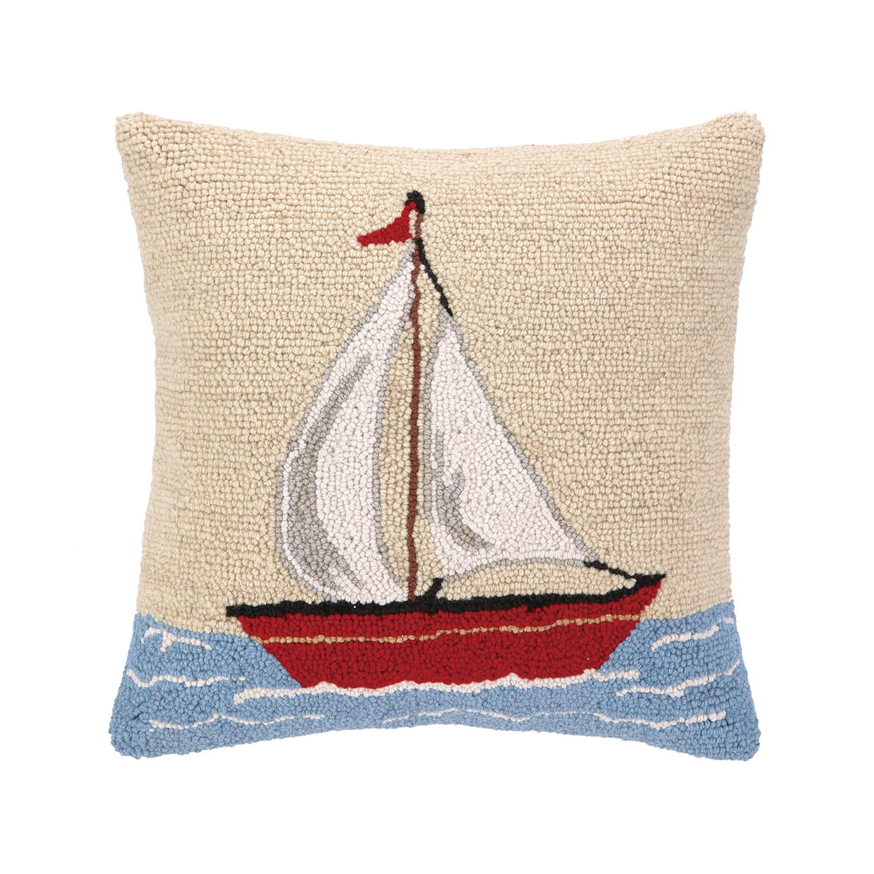 The Pillow Shoppe Sailboat Hook Multicolor Decorative Pillow, 16"X16"