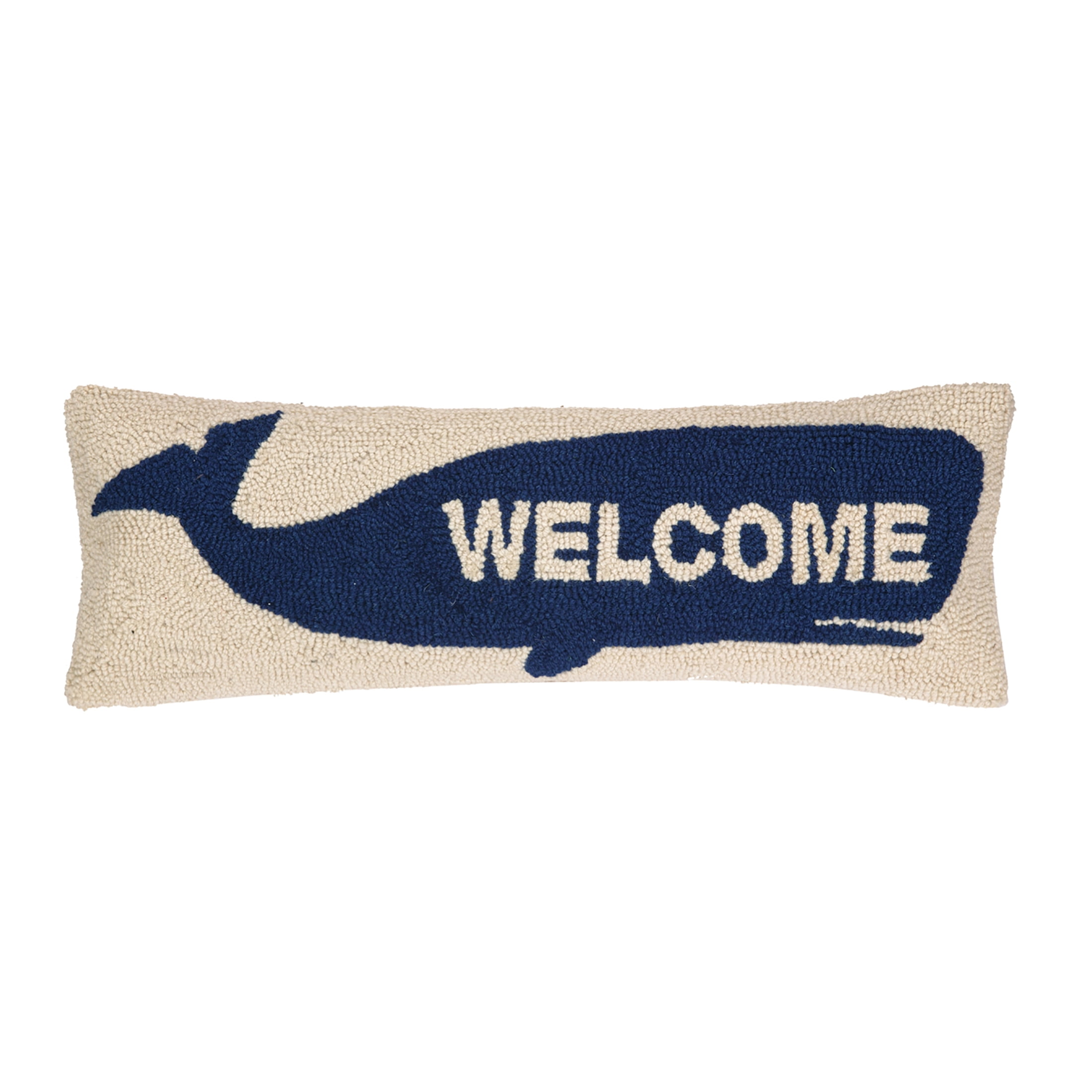 The Pillow Shoppe Welcome Whale Hook Multicolor Decorative Pillow, 8"X24"