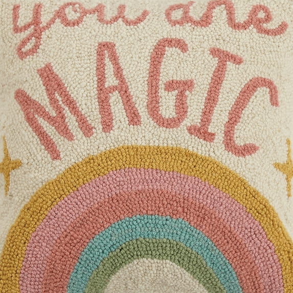 The Pillow Shoppe You Are Magic Hook Multicolor Decorative Pillow, 14"X14"