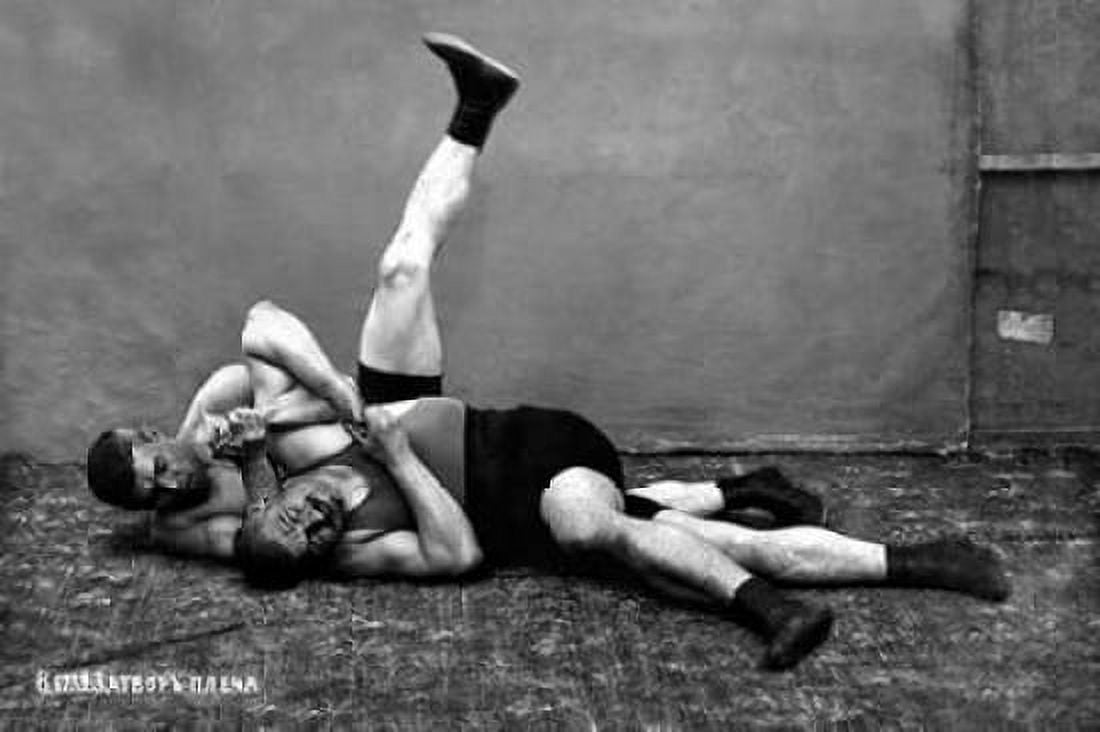 The Pin Russian Wrestlers Canvas Art - Vintage Wrestler (24 x 36)