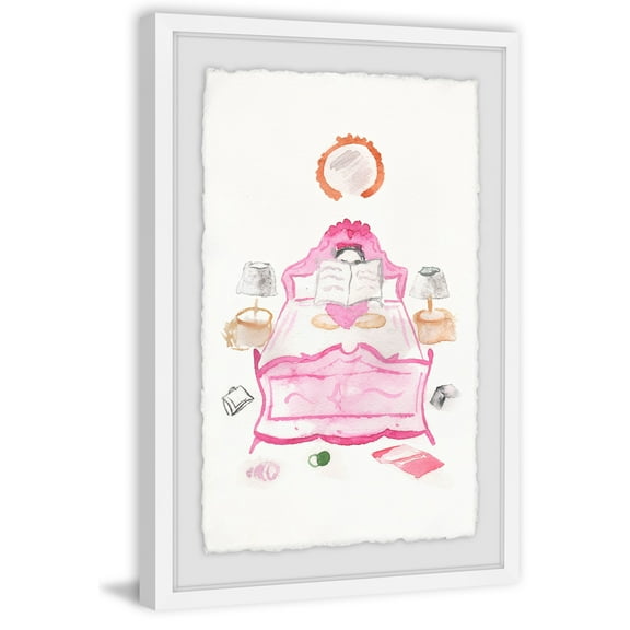 The Pink Bed Framed Painting Print