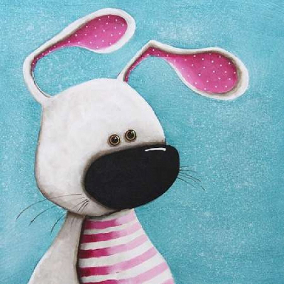 The Pink Bunny Canvas Art - Lucia Stewart (24 x 24)