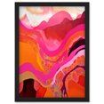 thumbnail image 1 of The Pink Mountains Abstract Oil Painting Bright Vibrant Pink Orange Alps Landscape Artwork Framed Wall Art Print A4, 1 of 4