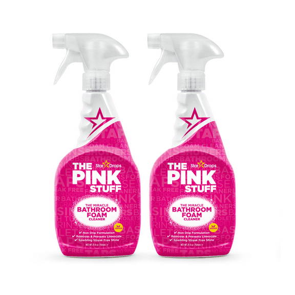 The Pink Stuff The Miracle Bathroom Foam Spray, 2 Pack (50oz Total)