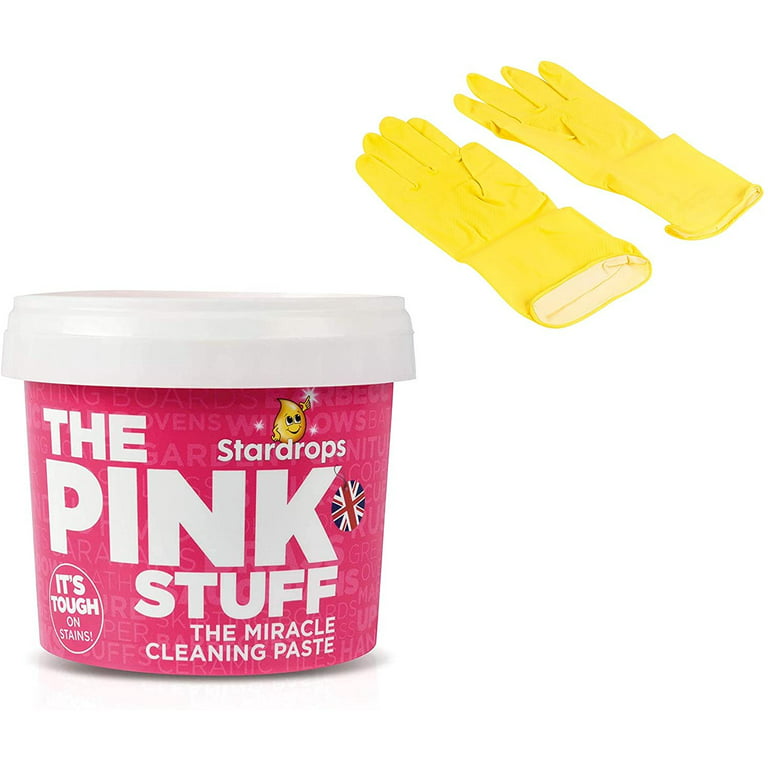 The Pink Stuff Miracle Cleaning Paste All Purpose Cleaner 2x 500g - Bonus Rubber Gloves Set, Size: Medium